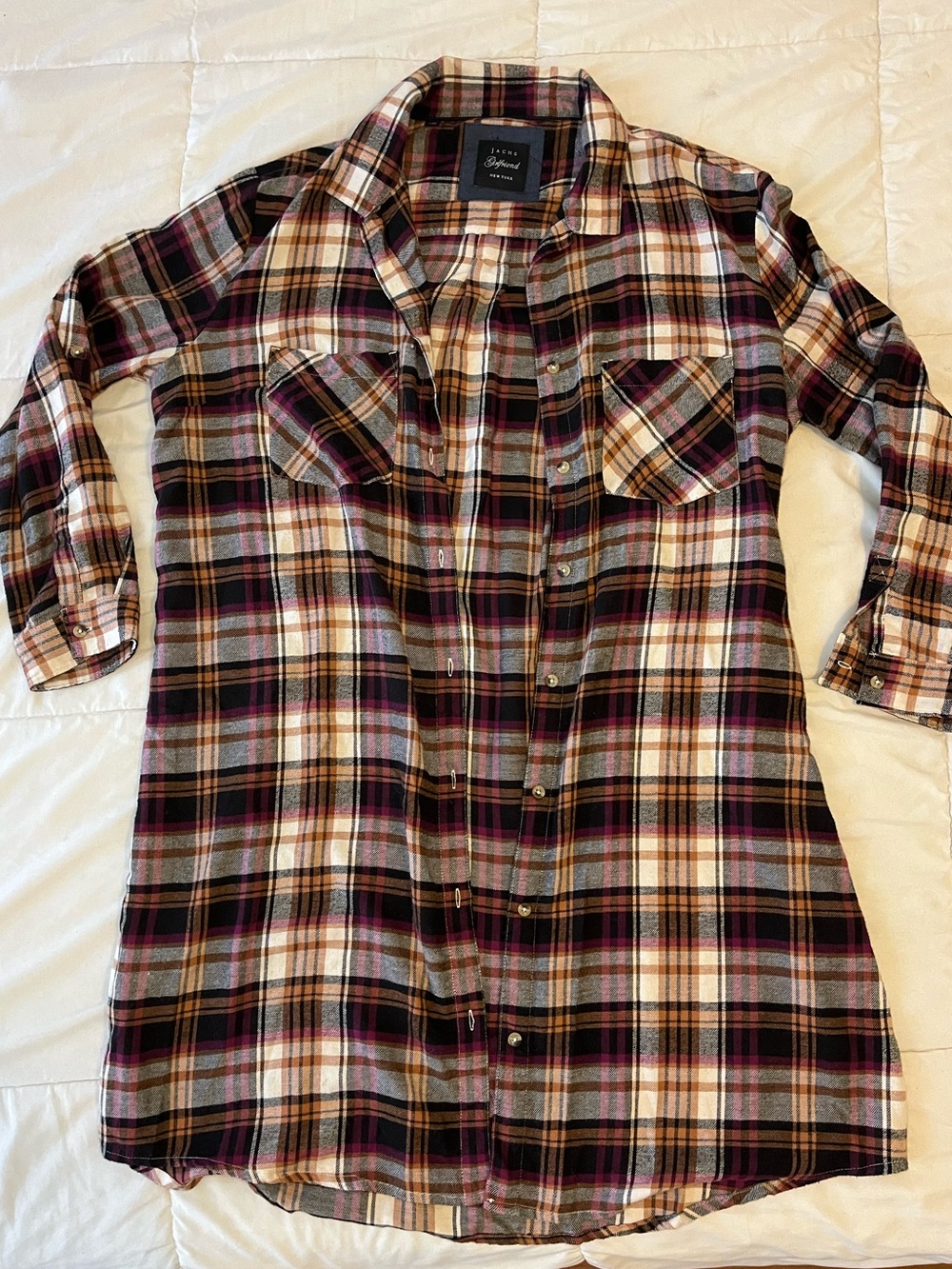 Jachs NY Girlfriend Flannel Shirt Dress XXL